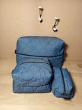3 Cubes de rangement valise– Chambray matelassé - Atelier Safran & Lazuli