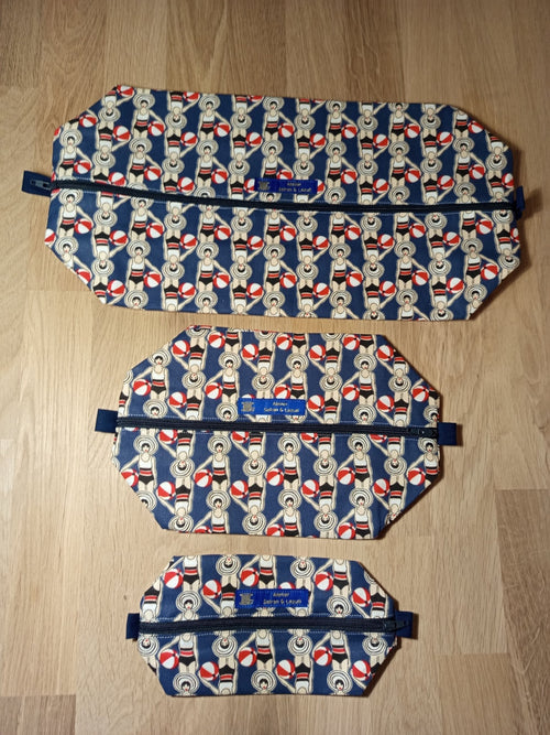 3 Cubes de rangement valise – Nageuses Art Déco - Atelier Safran & Lazuli