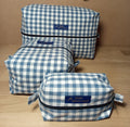 3 Cubes de rangement valise – Vichy bleu marine - Atelier Safran & Lazuli