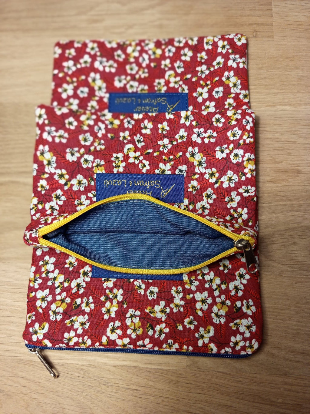 3 Petites pochettes intuitives rouges - Atelier Safran & Lazuli
