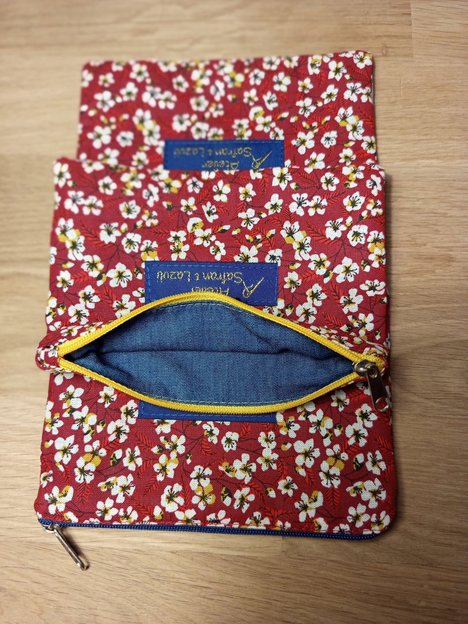 3 Petites pochettes intuitives rouges - Atelier Safran & Lazuli