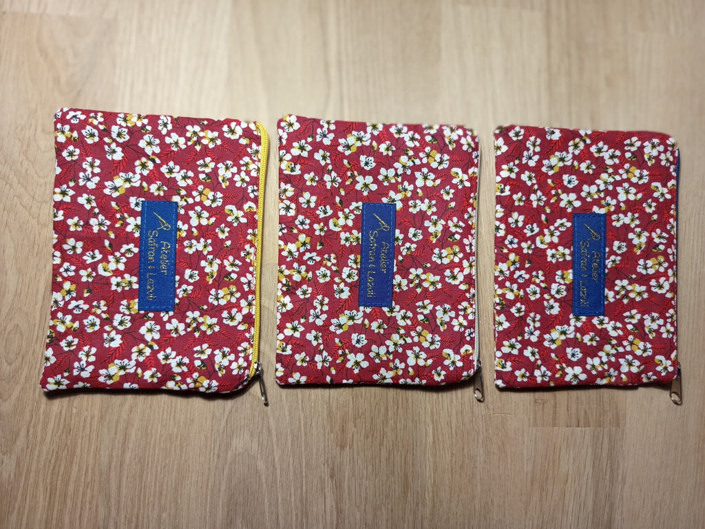3 Petites pochettes intuitives rouges - Atelier Safran & Lazuli