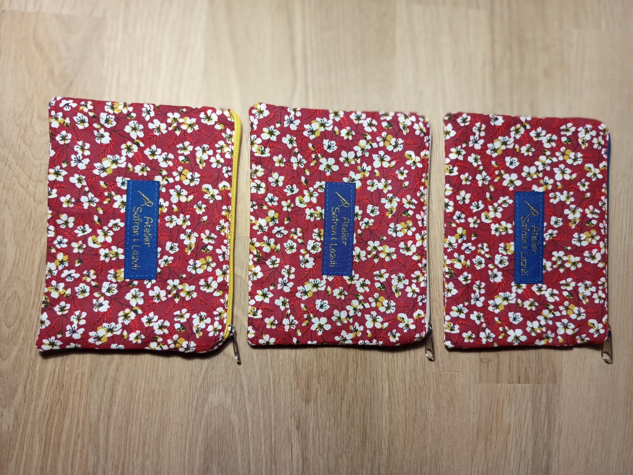 3 Petites pochettes intuitives rouges - Atelier Safran & Lazuli