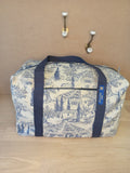 Sac format cabine toile de Jouy provençale - Atelier Safran & Lazuli